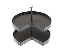 Emuca - Jeux de plateaux tournants Harmony 3/4, Module largeur 800mm, Hauteur réglable, Acier et Bois, Gris anthracite