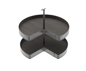 Emuca - Jeux de plateaux tournants Harmony 3/4, Module largeur 800mm, Hauteur réglable, Acier et Bois, Gris anthracite