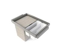 Emuca - Kit 2 plateaus auxiliaires, 1 panier et rack ajustable Quartz pour armoires, glissières extension totale et à fermeture douce, Module 80cm, Finition Titane