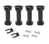 EMUCA Kit 4 pieds réglables 145-170 mm en acier, finition plastique noir