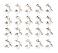Emuca Charnières super coudées X92 - Lot de 20, fermeture amortie, embases à visser, Acier Nickelé