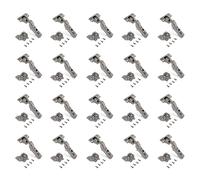 Emuca - Kit charnière coudée X91 avec fermeture amortie et embase à visser, Ouverture 105º, Titane, Acier, 20 ut.