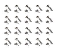 Emuca - Kit charnière droite X91 avec fermeture amortie et embase, avec embase Eurovis, Ouverture 105º, Titane, Acier, 20 ut.