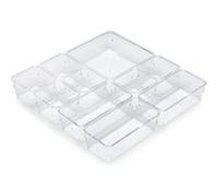 Emuca Kit de 10 seaux organisateurs Cube pour tiroirs – Plastique transparent – Indéterminé G