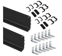 Emuca Kit de 2 profils centraux Gola pour meubles de cuisine, longueur 2,35m, avec accessoires, Aluminium, Peint en noir