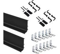 - Kit de 2 profils supérieurs en aluminium pour meubles de cuisine Gola
