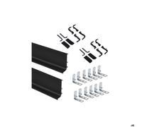 Kit de profilés supérieurs Gola - pour meubles de cuisine - aluminium peint noir EMUCA
