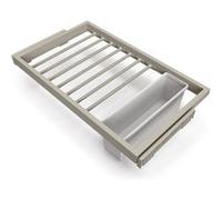 Emuca - Jeu de 7 tringles à Pantalon avec 1 Plateau auxiliaire et glissières à Fermeture Douce pour armoires, réglable, Module 800mm, Gris Pierre