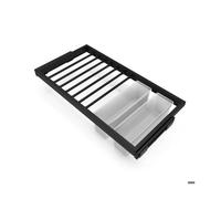 Emuca Kit de 7 porte-pantalons, 2 plateaux et cadre coulissant à fermeture douce pour armoires, réglable, module 900mm, Noir