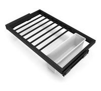 Kit de 7 tringles à pantalon, 1 plateau et cadre coulissant à fermeture douce pour armoires, réglable, module 800mm, Noir texturé