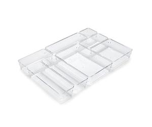 Emuca - Kit de 8 seaux organisateurs pour tiroirs, Plastique, Transparent