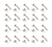 Emuca - Kit de charnières droites X92N, à visser, complément de montage mixte, 105º d'ouverture. nickel satiné, 20 pièc.