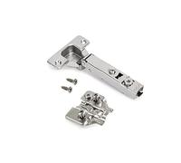 Emuca - Kit de charnières droites X92N, à visser, complément de montage mixte, 105º d'ouverture. nickel satiné, 20 pièc.
