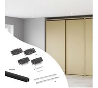 Emuca Kit de ferrures pour Flow2 2 portes coulissantes et à fermeture souple avec rails encastrés 2,35m, panneaux non inclus, Peint