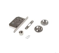 Emuca Kit de Loqueteaux avec pêne rond pour porte coulissante, Acier, Nickel satiné