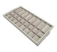 Emuca Kit de organiser de tiroirs avec cadre de coulissage soft close pour armoires, réglable, module 900mm, Gris pierre Peint gris pierre G