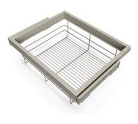 Emuca Kit panier et cadre coulissant Module 600 mm Réglable Fermeture souple Gris pierre