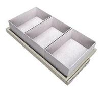 Emuca Kit de plateau, 3 paniers d'organisation et cadre de roulement soft close pour armoires, réglable, module 900mm, Gris pierre Peint gris pierre G