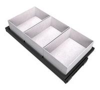 Emuca - Kit d'un Plateau avec 3 paniers de Rangement et glissières à Fermeture Douce pour armoires, réglable, Module 900mm, Noir texturé