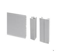 Emuca Kit de plinthes de cuisine, avec accessoires union, hauteur 100 mm, 4,7 m, plastique, anodisé satiné.