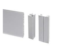 Emuca Kit de plinthes de cuisine 100 mm 4,7 m plastique anodisé satiné avec accessoires union