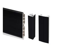 Emuca Kit de plinthes de cuisine Plasline avec accessoires – H 150 mm – 4,7 m – Plastique Noir