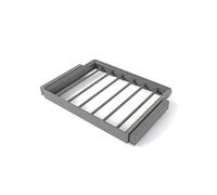 Emuca - Kit de porte-pantalon à 7tringles et rack ajustable Quartz pour armoires, glissières extension totale et à fermeture douce, Module 70cm, Finition Titane