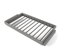 Emuca - Kit de porte-pantalon à 7tringles et rack ajustable Quartz pour armoires, glissières extension totale et à fermeture douce, Module 90cm, Finition Titane
