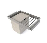 Emuca - Kit de porte-pantalon à 7tringles, panier et rack ajustable Quartz pour armoires, glissières extension totale et à fermeture douce, Module 80cm, Finition Titane