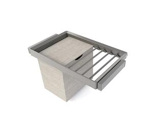 Emuca - Kit de porte-pantalon à 7tringles, panier et rack ajustable Quartz pour armoires, glissières extension totale et à fermeture douce, Module 80cm, Finition Titane