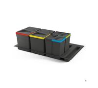Emuca - Poubelles pour tiroir, compartiments de recyclage avec base à couper, Kit de bacs hauteur 266mm avec base 90cm