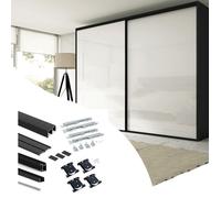 Emuca Kit de quincaillerie pour armoire à 2 portes coulissantes avec fermeture souple Placard 74, profil aigu, épaisseur 16mm,