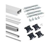 Emuca Kit de quincaillerie pour Placard 81 2-coulissants et fermeture souple, profil aigu, épaisseur 16mm, panneaux non inclus,