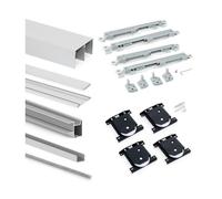 Emuca Kit de quincaillerie pour Placard 81 2 portes coulissantes à fermeture souple, profil profond, épaisseur 18mm, panneaux non