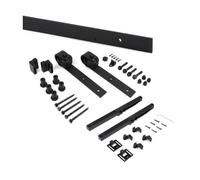 Emuca Kit de quincaillerie pour porte coulissante suspendue Barn en bois, avec fermeture souple, panneaux non inclus, Acier et