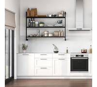 Emuca - Kit de structure modulaire zéro avec quincaillerie à monter au mur, Peint en noir texturé, Aluminium et Zamak, 1 kit