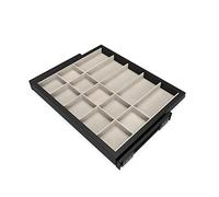 Emuca - Kit de tiroir d'organisation avec glissières à Fermeture Douce pour Armoire, réglable, Module 600mm, Noir texturé et Gris Pierre