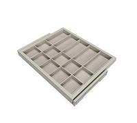 Emuca - Kit de tiroir d'organisation avec glissières à Fermeture Douce pour Armoire, réglable, Module 600mm, Gris Pierre