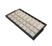 Emuca – Kit organiseur de tiroirs 900mm – coulisses à fermeture douce – noir texturé & gris pierre