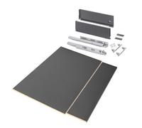 Emuca - Kit système tiroir Cuisine et Salle de Bain avec Panneaux, coulisses à Sortie Totale, Fermeture amortie, H178mm, Module 450mm, Profondeur 500mm, Gris Anthracite