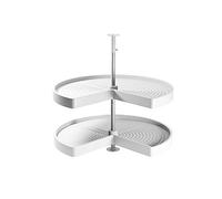 Emuca - Kit d'étagères rotatives pour Meuble d'angle de Cuisine, Tourniquet 3/4 de Ø810mm pour Module de 900mm, Blanc