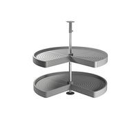 Emuca Jeu de plateaux tournants Shelvo 3/4 Plastique et Aluminium pour module 900 mm Gris
