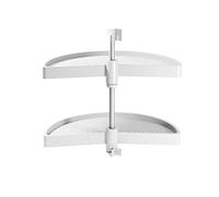 Emuca - Kit d'étagères rotatives pour Meuble d'angle de Cuisine, Tourniquet Demi-Lune de Ø650mm pour Module de 800mm, Blanc
