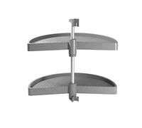 Emuca - Kit d'étagères rotatives pour Meuble d'angle de Cuisine, Tourniquet Demi-Lune de Ø650mm pour Module de 800mm, Gris