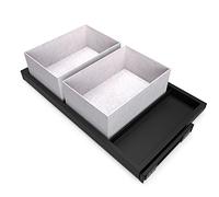 Kit de tray, 2 paniers d'organisation et cadre de roulement soft close pour armoires, réglable, module 800mm, Noir texturé