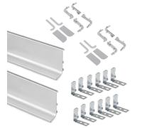 Emuca - Kit Gola de profil supérieur pour meubles de cuisine, Anodisé mat, Aluminium