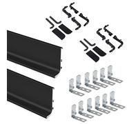 Emuca - Kit Gola de profil supérieur pour meubles de cuisine, Peint en noir, Aluminium