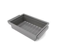Emuca - Kit panier métallique et rack ajustable Quartz pour armoires, glissières extension totale et à fermeture douce, Module 80cm, Finition Titane