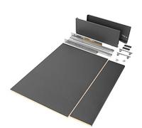 Emuca - Kit système tiroir cuisine et salle de bain avec panneaux, coulisses à sortie totale, fermeture amortie, H178mm, module 450mm, profondeur 500mm, gris anthracite