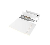 Emuca - Kit système tiroir de cuisine et salle de bain avec panneaux incluses et coulisses à sortie totale avec fermeture amortie, hauteur 178 mm pour module 450 mm et profondeur 500 mm, blanc.